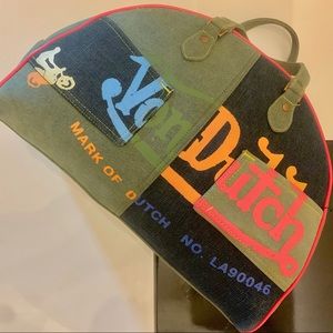 Rare vintage patchwork Von Dutch bag
